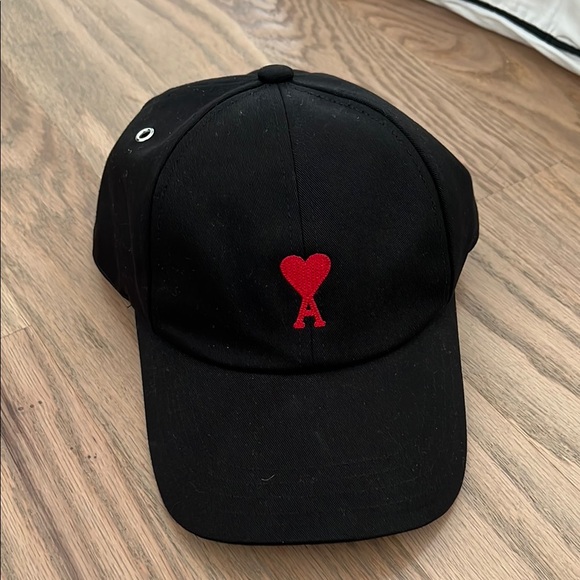 Black Cap with Red Heart Logo - Picture 1 of 4